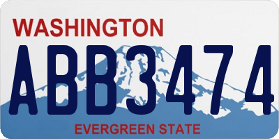 WA license plate ABB3474