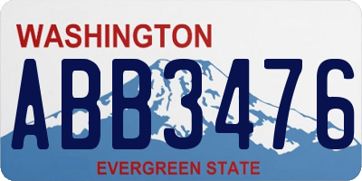 WA license plate ABB3476
