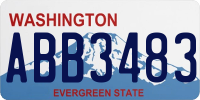 WA license plate ABB3483