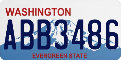 WA license plate ABB3486