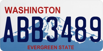 WA license plate ABB3489