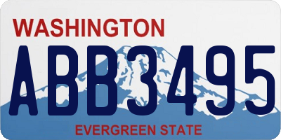 WA license plate ABB3495