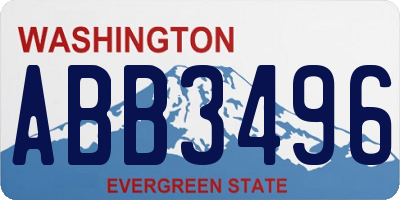 WA license plate ABB3496