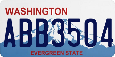 WA license plate ABB3504