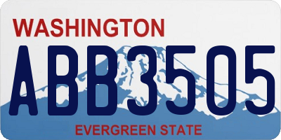 WA license plate ABB3505