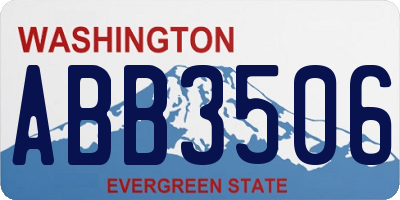 WA license plate ABB3506