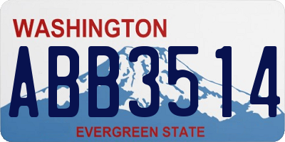 WA license plate ABB3514