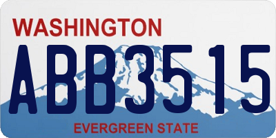 WA license plate ABB3515