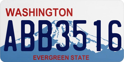 WA license plate ABB3516