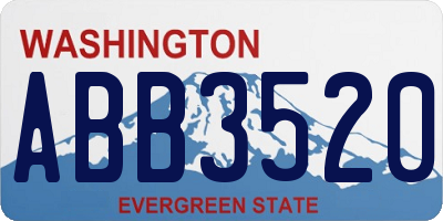 WA license plate ABB3520