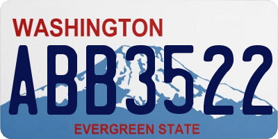WA license plate ABB3522