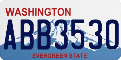 WA license plate ABB3530