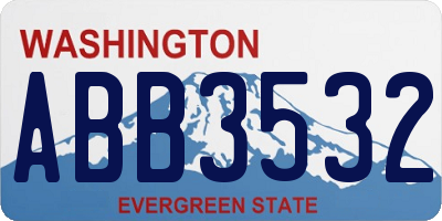 WA license plate ABB3532