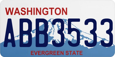 WA license plate ABB3533