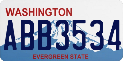 WA license plate ABB3534
