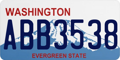WA license plate ABB3538