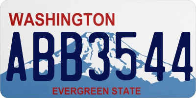 WA license plate ABB3544