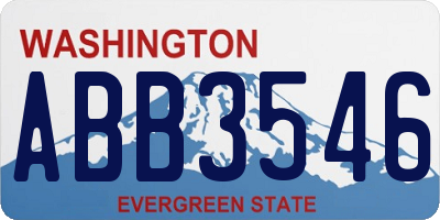 WA license plate ABB3546