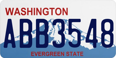 WA license plate ABB3548