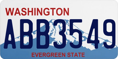 WA license plate ABB3549