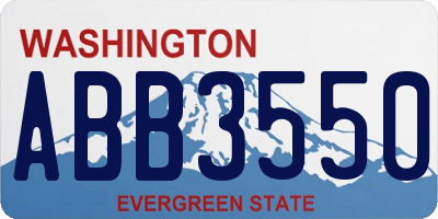WA license plate ABB3550
