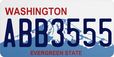 WA license plate ABB3555