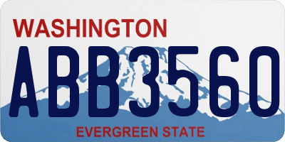 WA license plate ABB3560