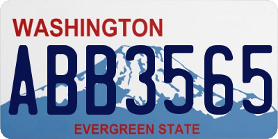 WA license plate ABB3565