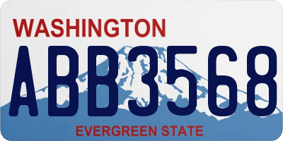 WA license plate ABB3568