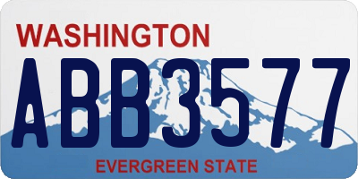 WA license plate ABB3577