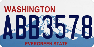 WA license plate ABB3578