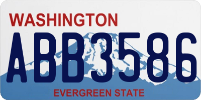WA license plate ABB3586