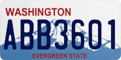 WA license plate ABB3601
