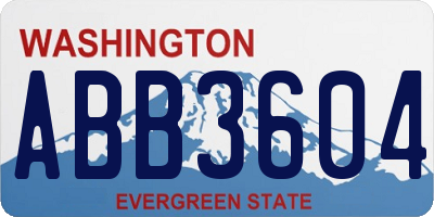 WA license plate ABB3604