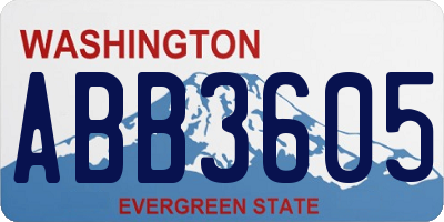 WA license plate ABB3605