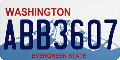 WA license plate ABB3607