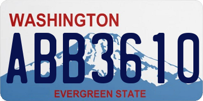 WA license plate ABB3610