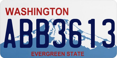 WA license plate ABB3613