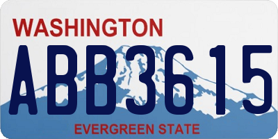 WA license plate ABB3615