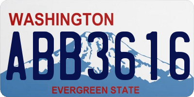WA license plate ABB3616
