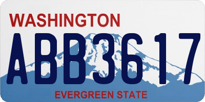 WA license plate ABB3617