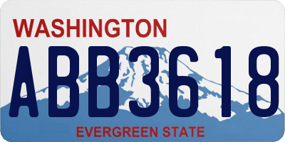 WA license plate ABB3618