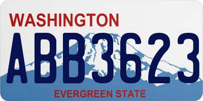 WA license plate ABB3623