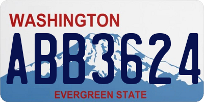 WA license plate ABB3624