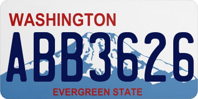 WA license plate ABB3626