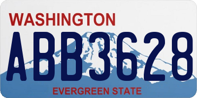 WA license plate ABB3628