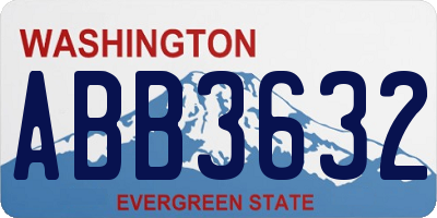 WA license plate ABB3632