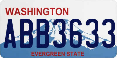 WA license plate ABB3633