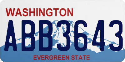 WA license plate ABB3643