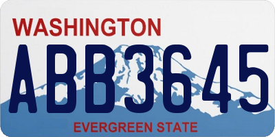 WA license plate ABB3645
